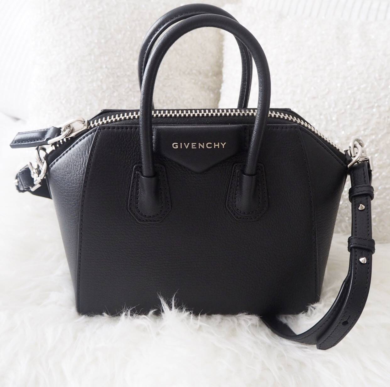 Givenchy Antigona Mini in Black Textured Leather - Stephanie Jayne - Beauty, fashion & lifestyle