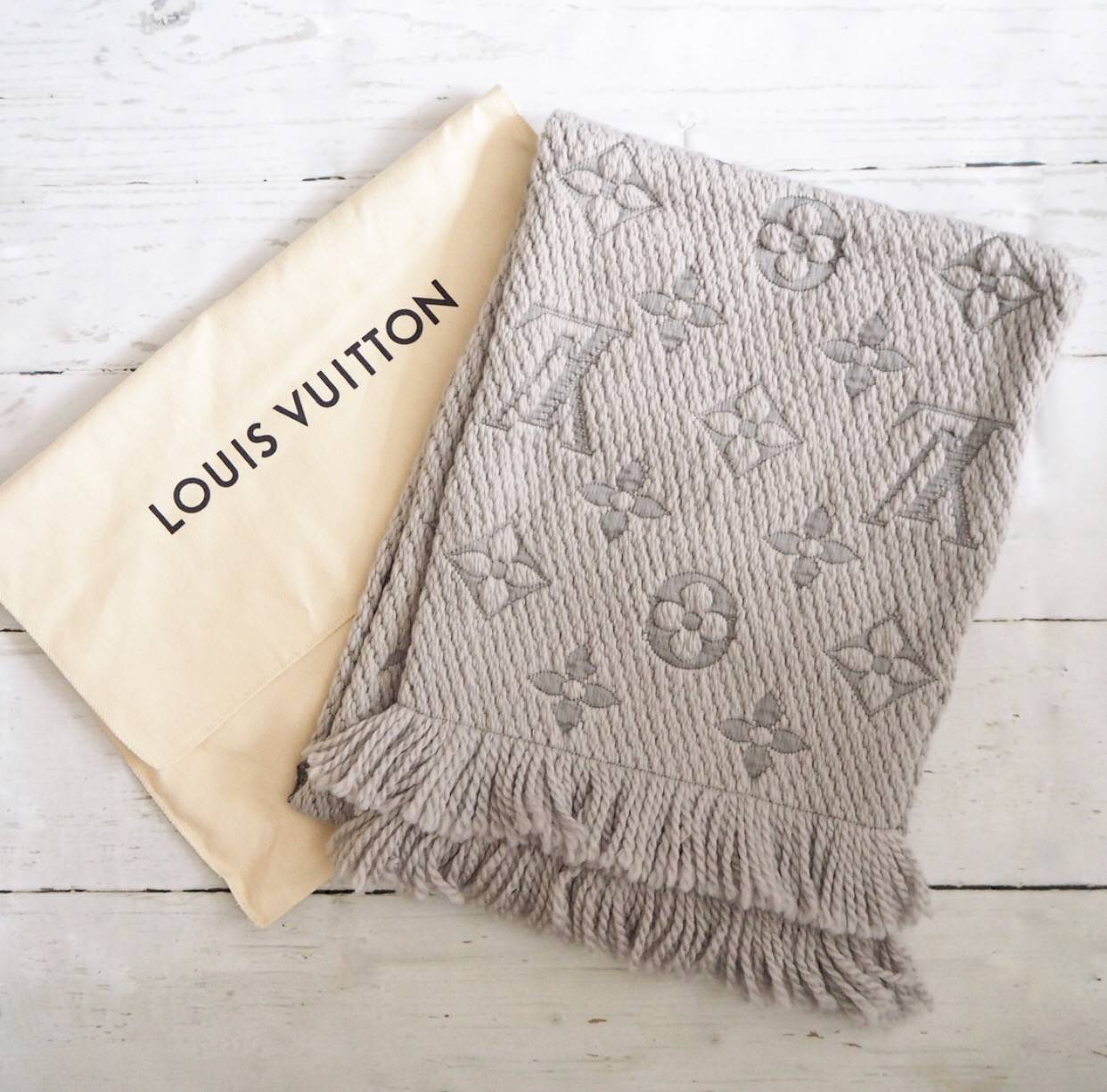 Authentic Louis Vuitton LV Monogram Shine Scarf Shawl Review Unboxing Beige  Buy 